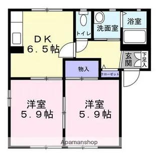 クレール大坂【D101号室】の間取り