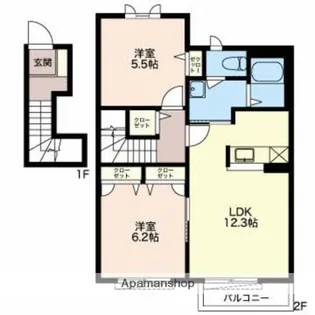 ディアス・FJ【D202号室】の間取り