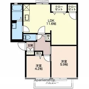 ディアス門池【2階】の間取り