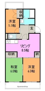 カーメルズタウン【Ⅱ212号室】の間取り