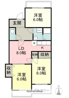 コーポ中山C棟【3階】の間取り