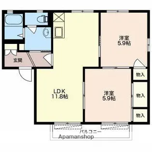フレグランスワタナベ【1階】の間取り
