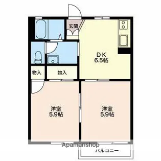 原町アパートメント北【1階】の間取り