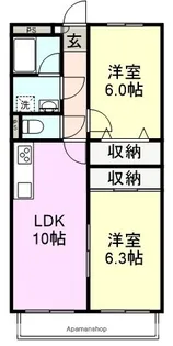 コーポラス野中【301号室】の間取り