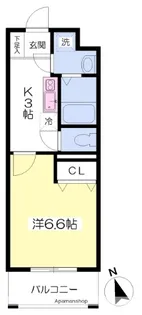 グランピュア・カミヤ【107号室】の間取り