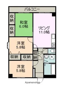 メゾン東富士【5階】の間取り