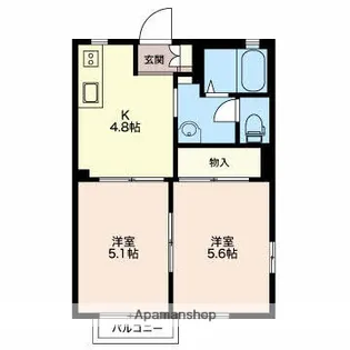 アーク西田中【A103号室】の間取り