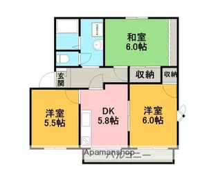 フレグランス富士岡 A棟・B棟【1階】の間取り