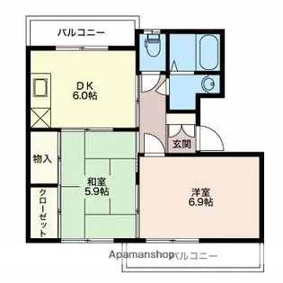 グランメール千本D【3階】の間取り