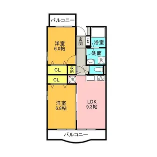 ラフィーネ壱番館【4階】の間取り