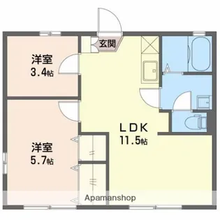 ルミエールタムラC【1階】の間取り