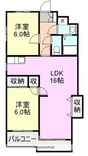 コーポ中山B棟【1階】の間取り