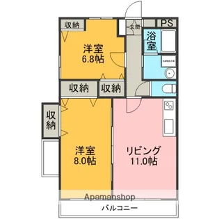 ヴィブレクレールⅡ【3階】の間取り