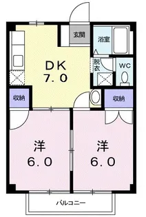 ハイツ中休場【2階】の間取り
