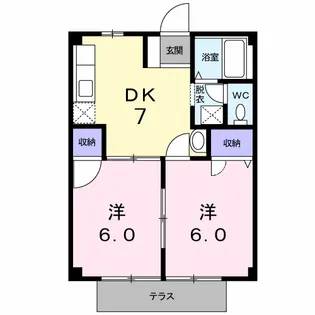 ハイツ中休場【1階】の間取り