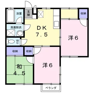 コーポパークサイド【2階】の間取り