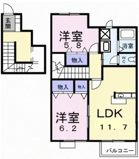 FOREST HILLS【2階】の間取り