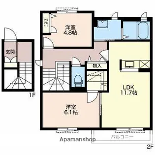 エスペランサA【201号室】の間取り