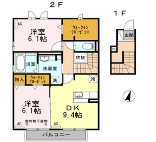 シャトーT B【2階】の間取り