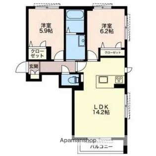 グランメゾン・アリエル【1階】の間取り