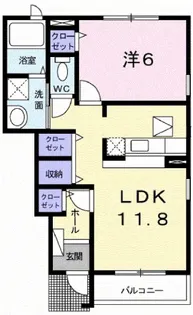 サニーヒル【1階】の間取り