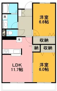 プラス・ド・ボヌール【2階】の間取り