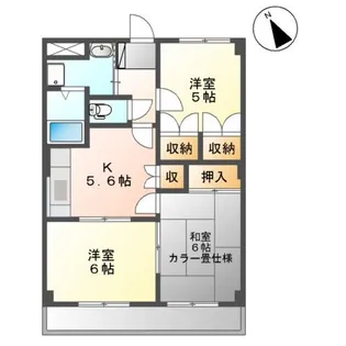 グレース南A【206号室】の間取り