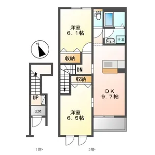 ワイワイ・ハウス杉木田【202号室】の間取り