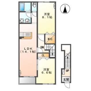 レスポワール・レイ【2階】の間取り