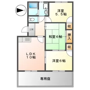 サングリーン西添【1階】の間取り