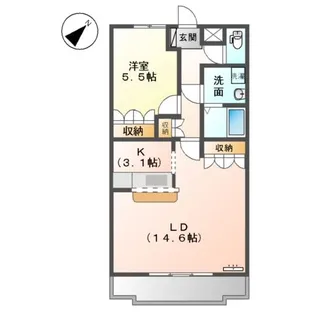 ツインヒルズ参番館【1階】の間取り