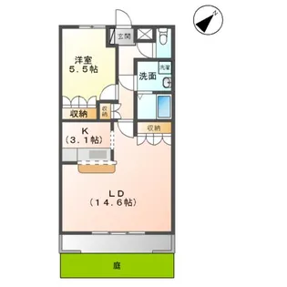 ツインヒルズ参番館【1階】の間取り