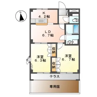 シャルム藤【1階】の間取り