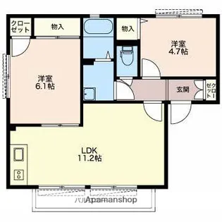 ハイツリバティーF【1階】の間取り
