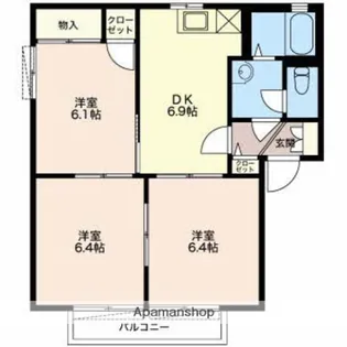 サンモール大坂A【1階】の間取り