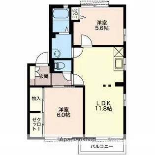 サンモール大坂C【201号室】の間取り