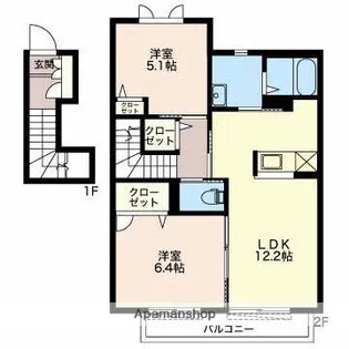 エスポワールE【2階】の間取り