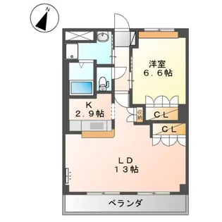 ツインヒルズ壱番館【2階】の間取り