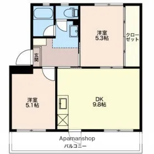 二枚橋ハイツ【2階】の間取り