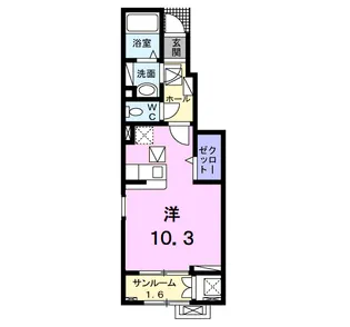 メゾン ド ロワイヤル 御殿場【1階】の間取り
