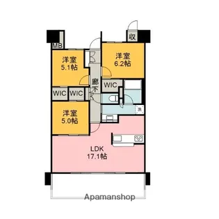 ウィスティリア御殿場アクシス【7階】の間取り