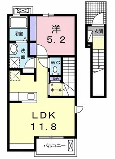 グランディールK.KⅤ【2階】の間取り