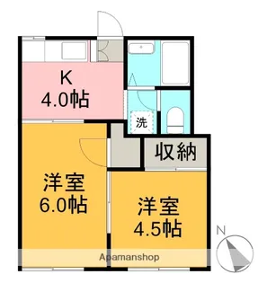 サンハイツ【2階】の間取り