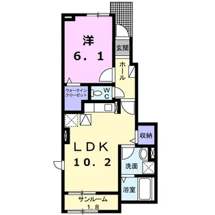グランディールK.K Ⅵ【1階】の間取り