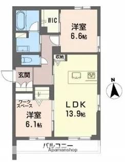 リズム クチーレ【1階】の間取り