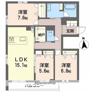 リズム クチーレ【1階】の間取り