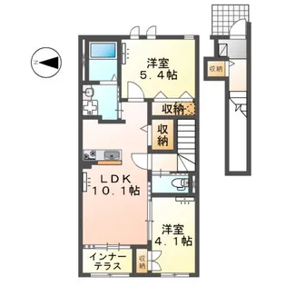 クレアシオン南【205号室】の間取り
