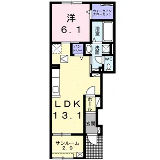 シャインウィンズA【1階】の間取り