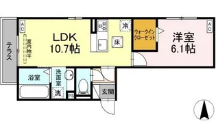クレールブラン【1階】の間取り