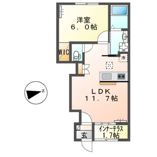 グラスミア・ぐみ沢【1階】の間取り